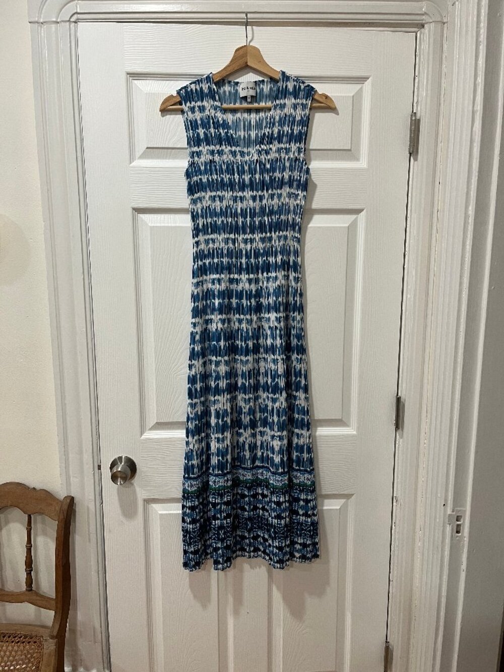 Leo & Ugo Stretch Plisse Tie Dye Midi Dress, Multi, Size 1